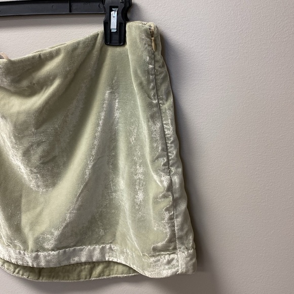 Free People Annalise Velvet Mini Skirt in Sage Green - Picture 4 of 9